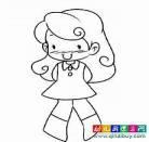 美术小女孩简笔画